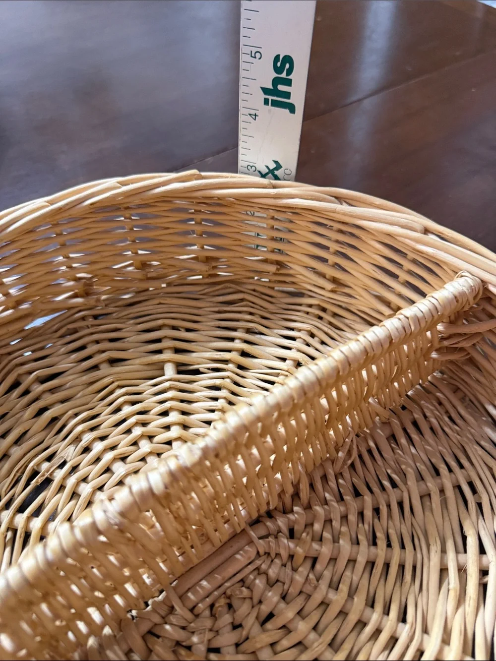 Handwoven Woven Ratton Wicker Divided Basket 12” Serving, Storage or Decorative